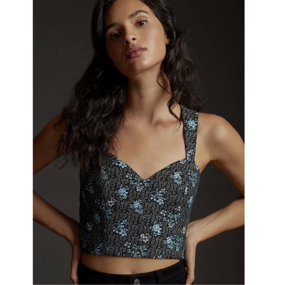 Anthropologie Sachin & Babi Jacquard Corset Top - Picture 2 of 3